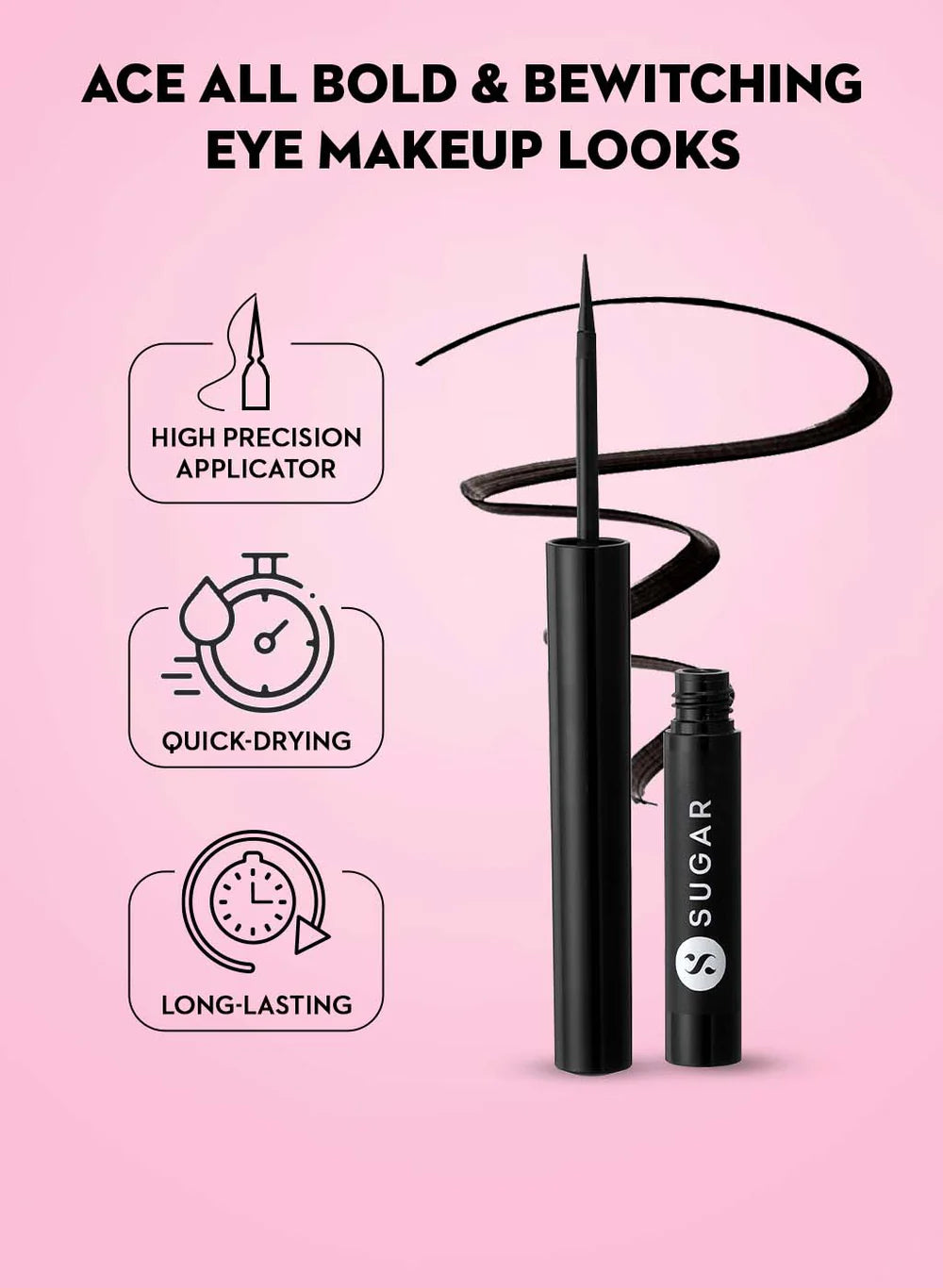 SUGAR Eye Warned You So! Double Matte Eyeliner, 01 BLACK SWAN, 1.7ml