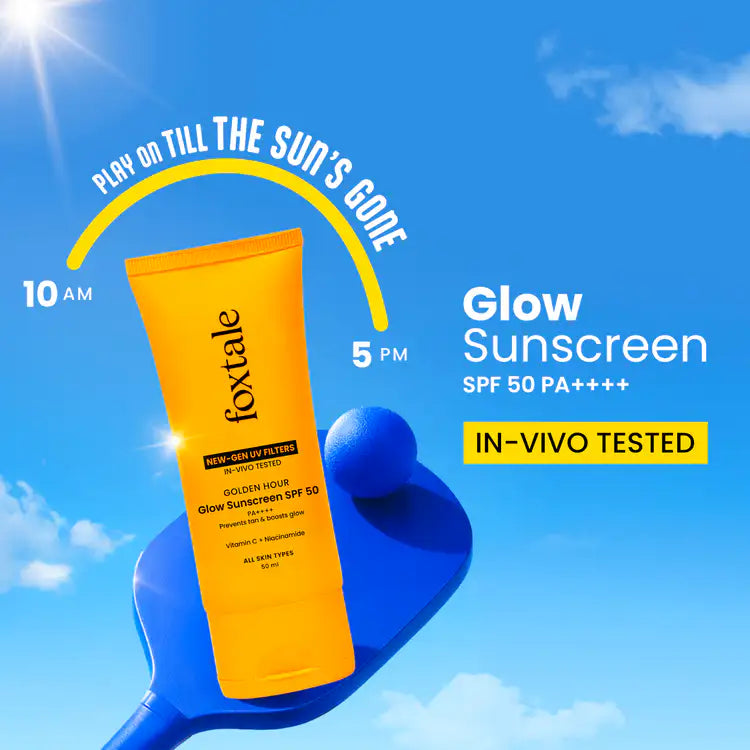 Foxtale Glow sunscreen SPF 50, In-Vivo Tested with PA++++