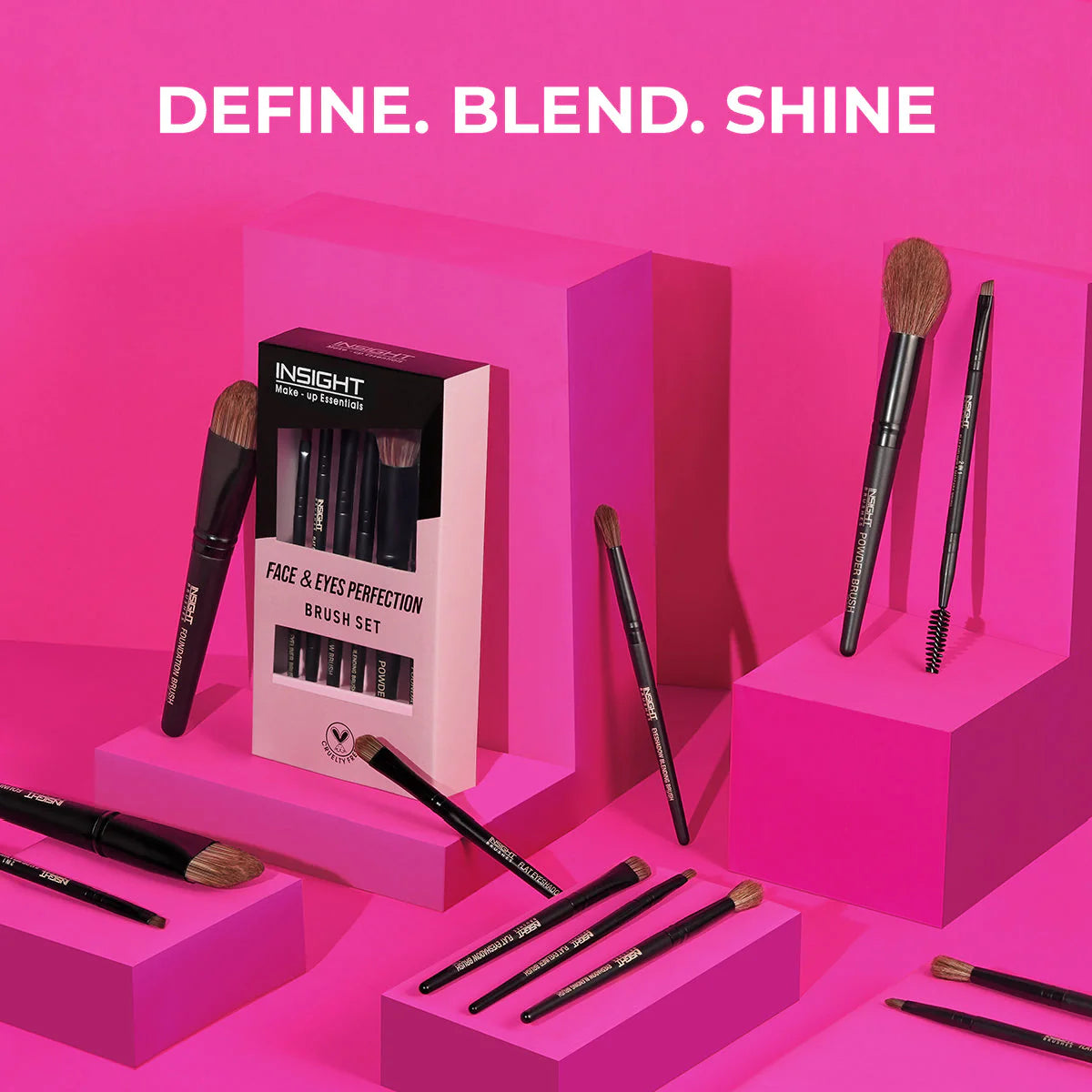Insight Cosmetics Face & Eyes Perfection Brush Set, 6 Pcs