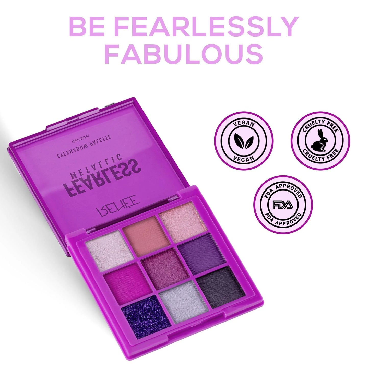 RENEE Fearless Eyeshadow Palette, 12gm