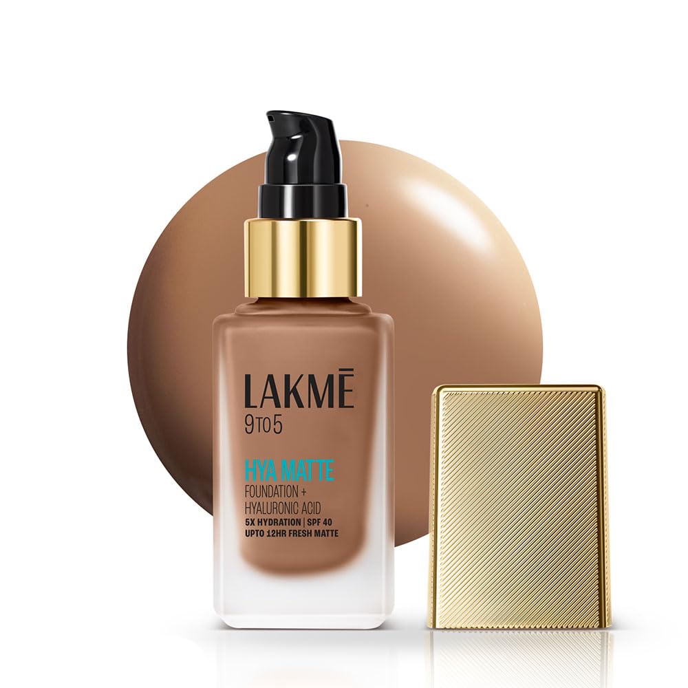 Lakmē 9to5 Hya Matte Foundation + Hyaluronic Acid, 25ml