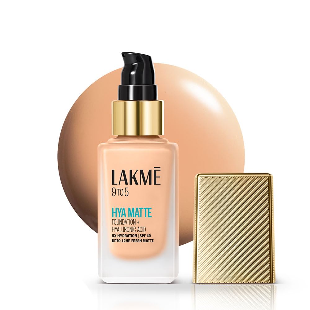 Lakmē 9to5 Hya Matte Foundation + Hyaluronic Acid, 25ml