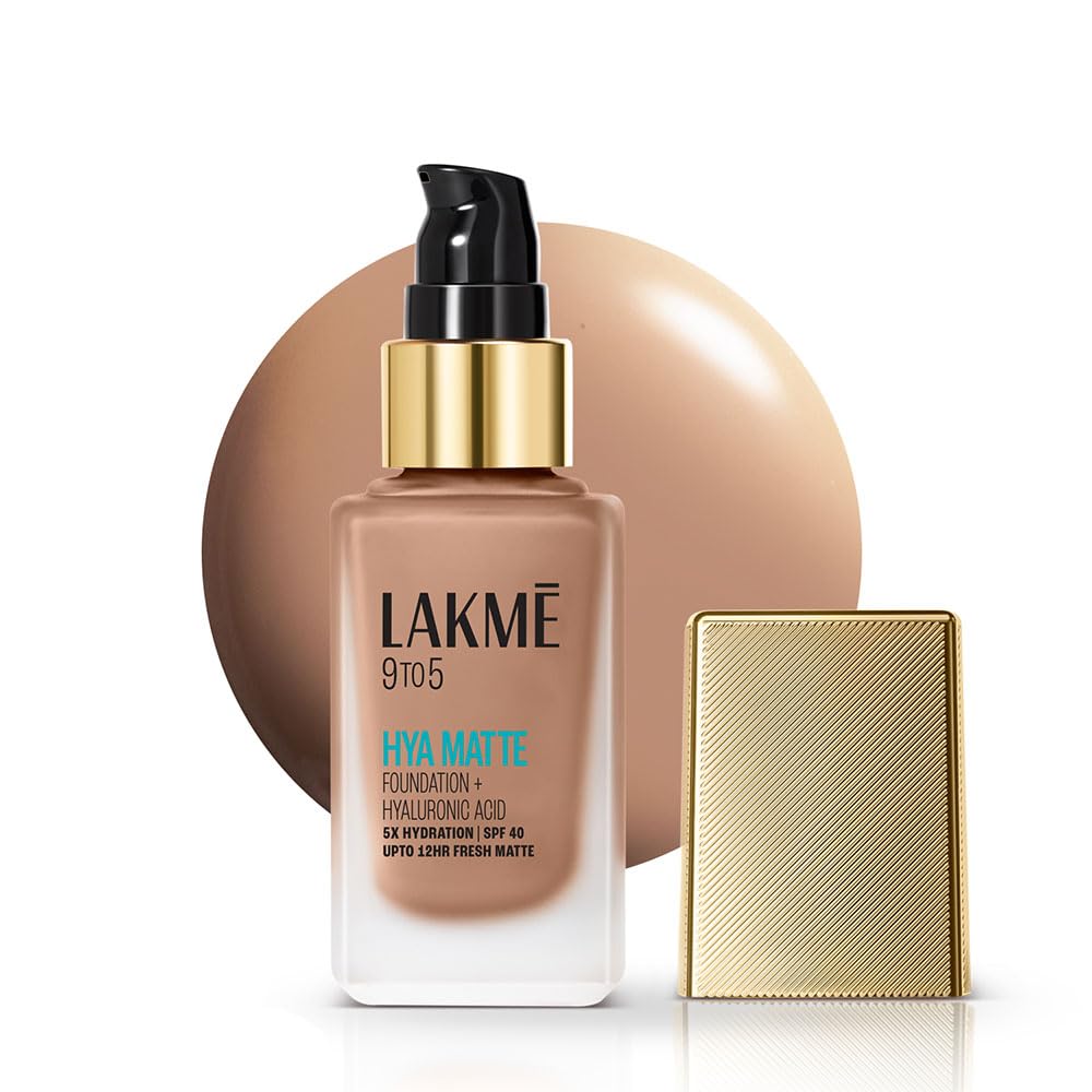 Lakmē 9to5 Hya Matte Foundation + Hyaluronic Acid, 25ml
