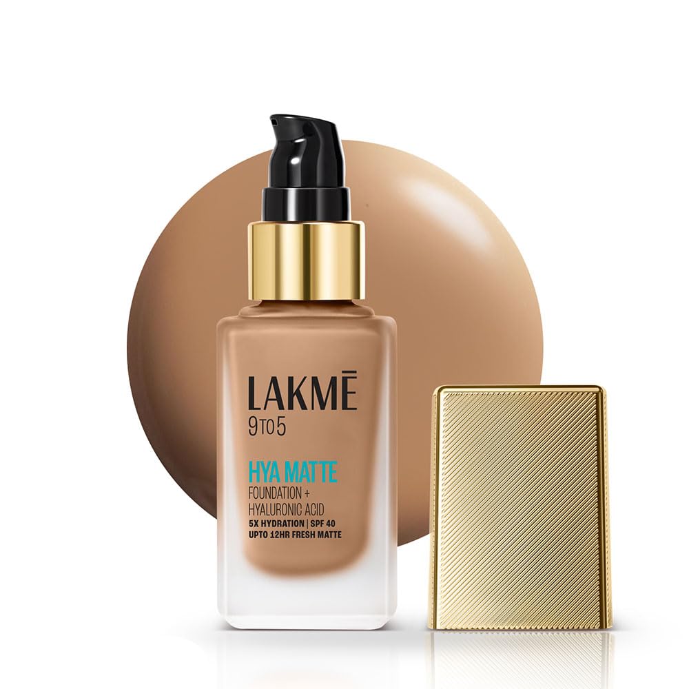 Lakmē 9to5 Hya Matte Foundation + Hyaluronic Acid, 25ml