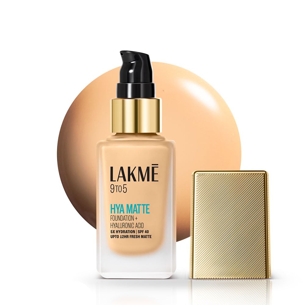 Lakmē 9to5 Hya Matte Foundation + Hyaluronic Acid, 25ml