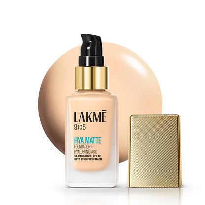 Lakmē 9to5 Hya Matte Foundation + Hyaluronic Acid, 25ml