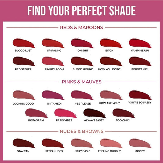 Insight Cosmetics 24 Hrs Non Transfer Matte Lipstick, 3g