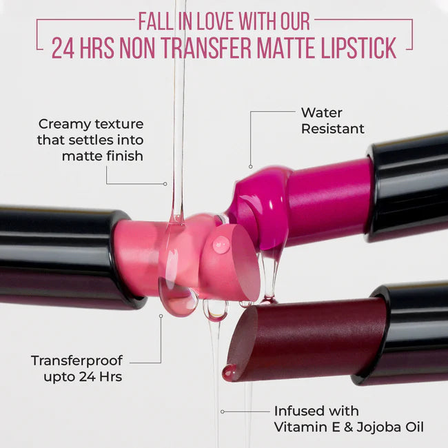 Insight Cosmetics 24 Hrs Non Transfer Matte Lipstick, 3g