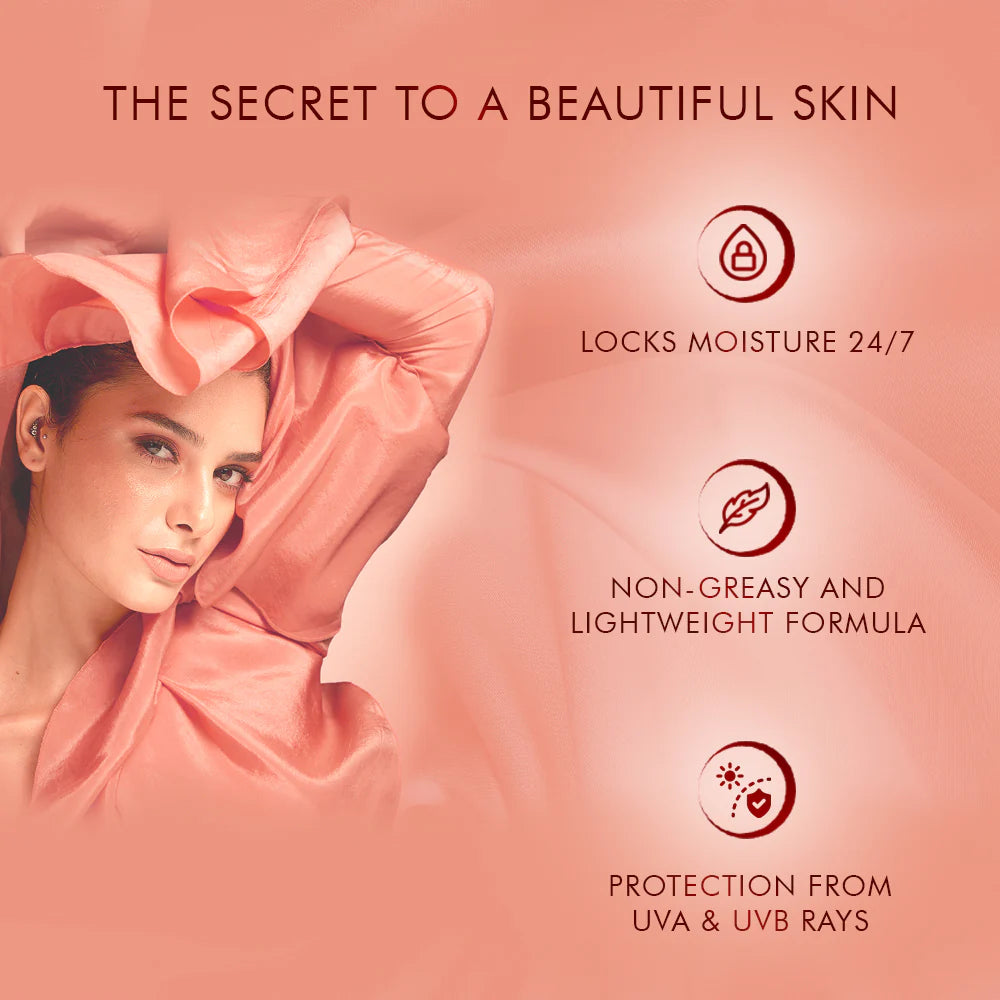 Lakmē Peach Ceramide Moisturizer with SPF 24| For Dry Skin, Normal Skin & Sensitive Skin
