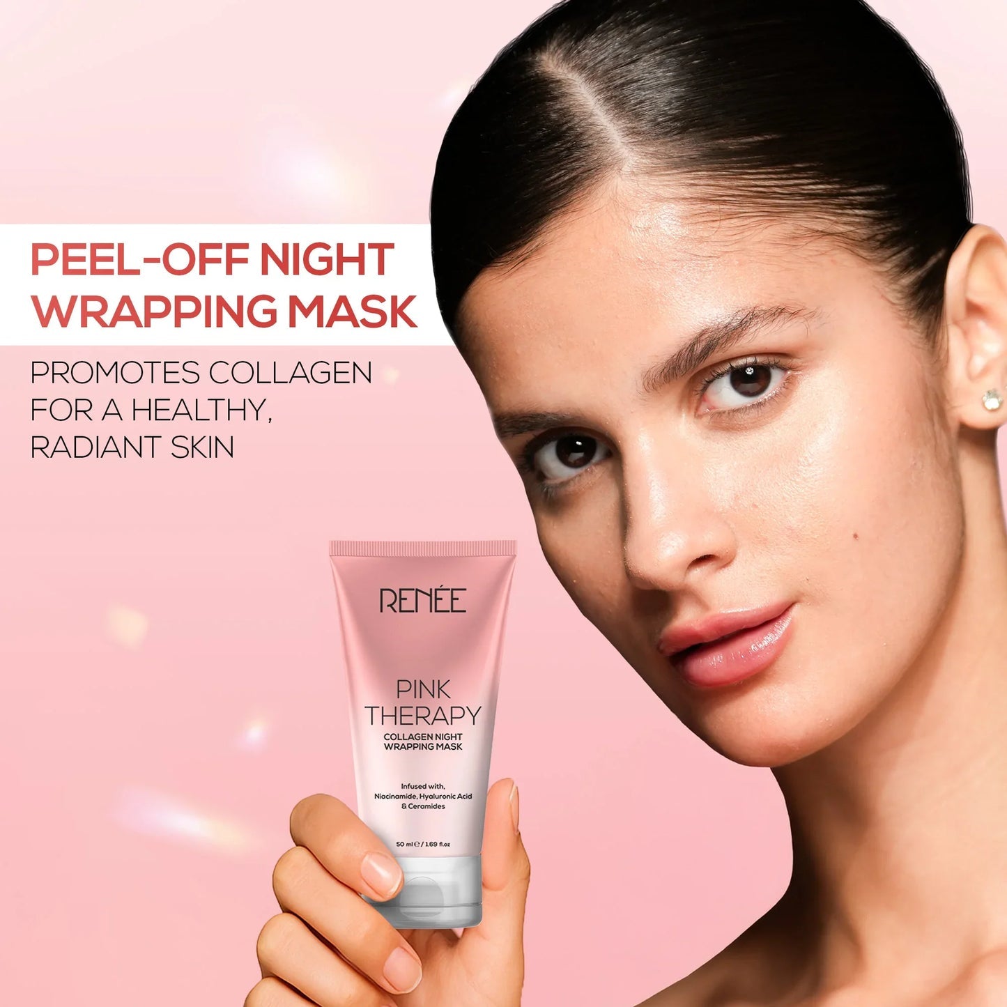 RENEE Pink Therapy Collagen Night Wrapping Face Mask, 50g