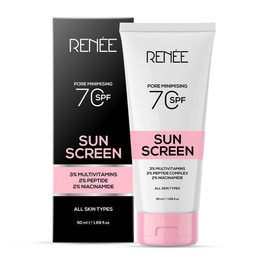 RENEE Pore Minimizing Sunscreen SPF 70 With 2% Niacinamide, 2% Peptide Complex & 3% Multivitamins, 50Ml