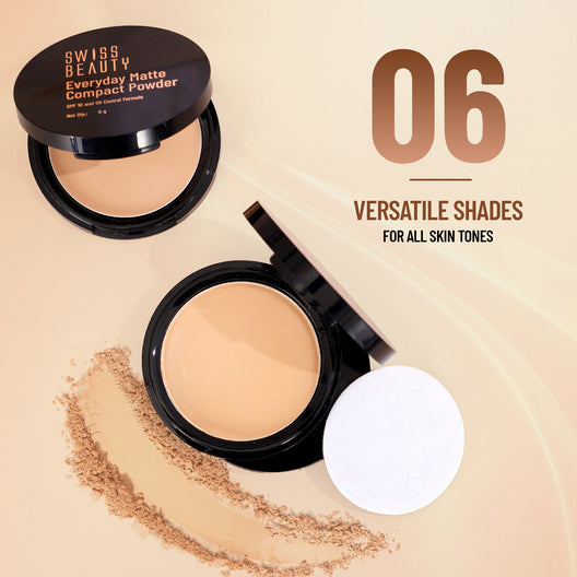 Swiss Beauty Everyday Matte Compact with SPF 10, 9g