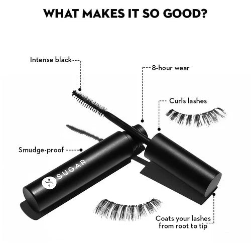 SUGAR Uptown Curl Lengthening Mascara - 01 Black Beauty (Black), 5g