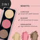 Swiss Beauty Cheek-A-Boo 3-in-1 Face Palette with Blusher , Contour and Highlighter, 8g