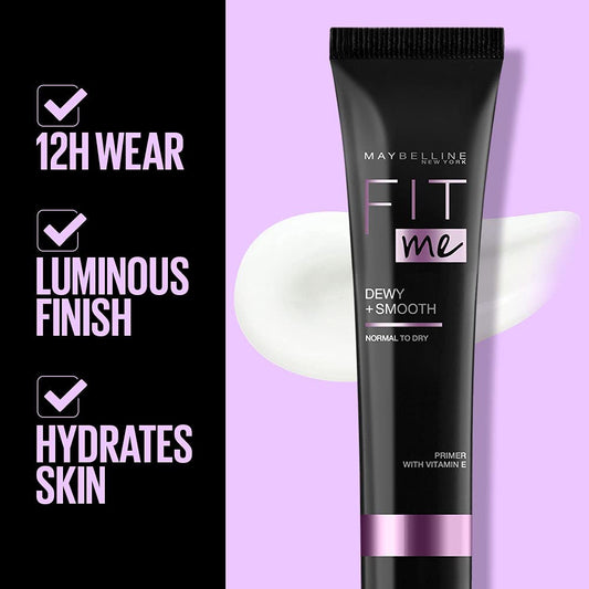 Maybelline New York Fit Me Primer Makeup, Dewy Smooth Primer, 30g