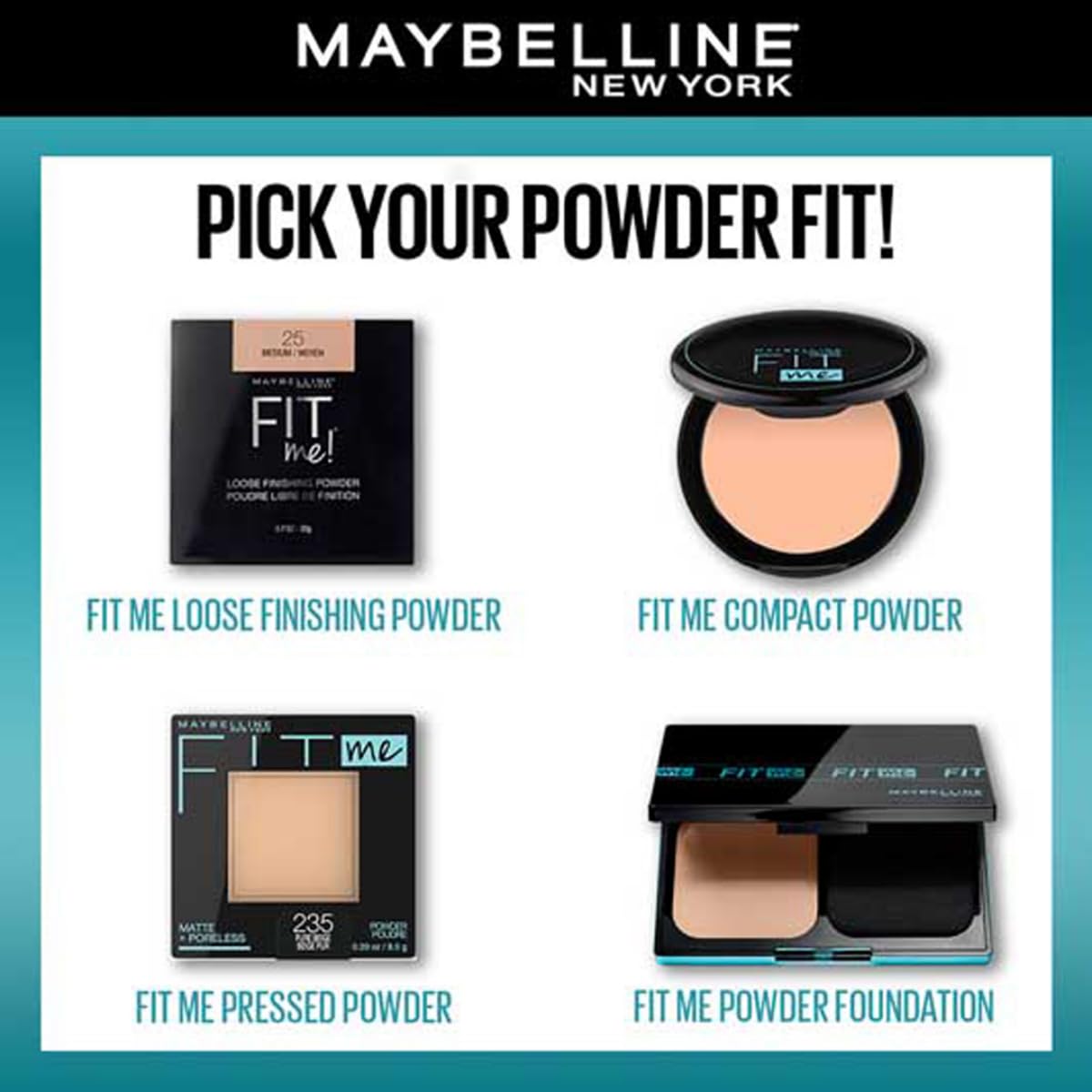 Maybelline New York Fit Me Fit Me Matte + Poreless Compact Powder, 6g