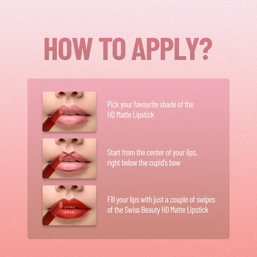 Swiss Beauty HD Matte Lipstick, 3.5g