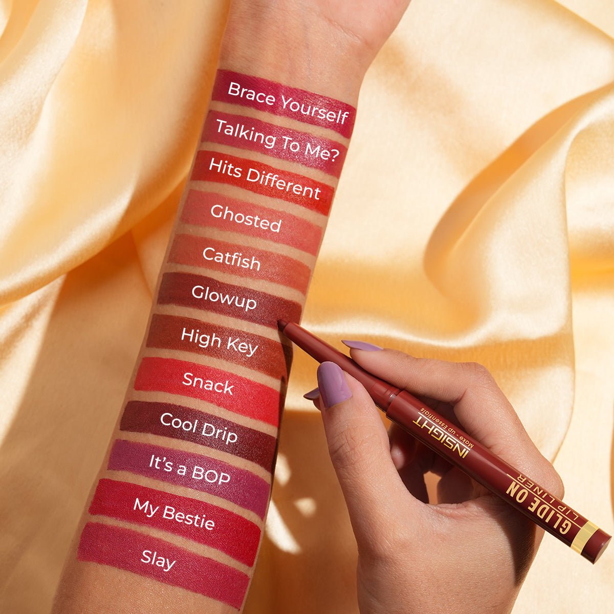 Insight Cosmetics Glide On Lip Liner (set of 12), 3.6g