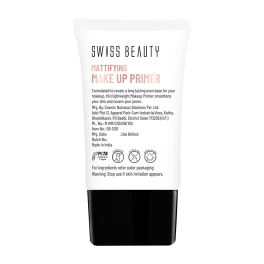 Swiss Beauty Oil Free Long Lasting Make-up Primer, 30ml