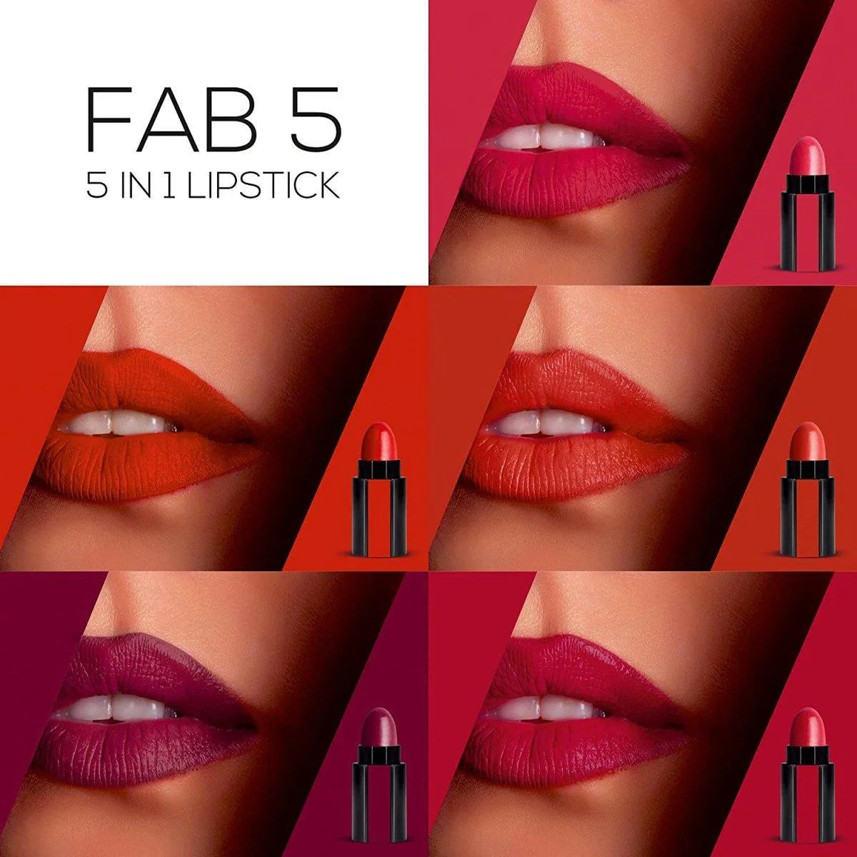 RENEE FAB 5 Matte Finish 5 in 1 Lipstick,  7.5gm