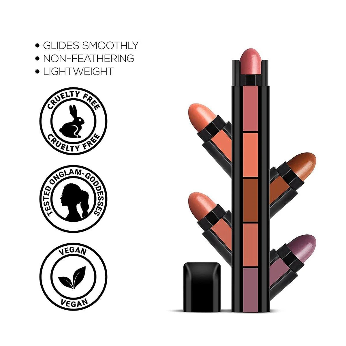 RENEE FAB 5 Matte Finish 5 in 1 Lipstick,  7.5gm