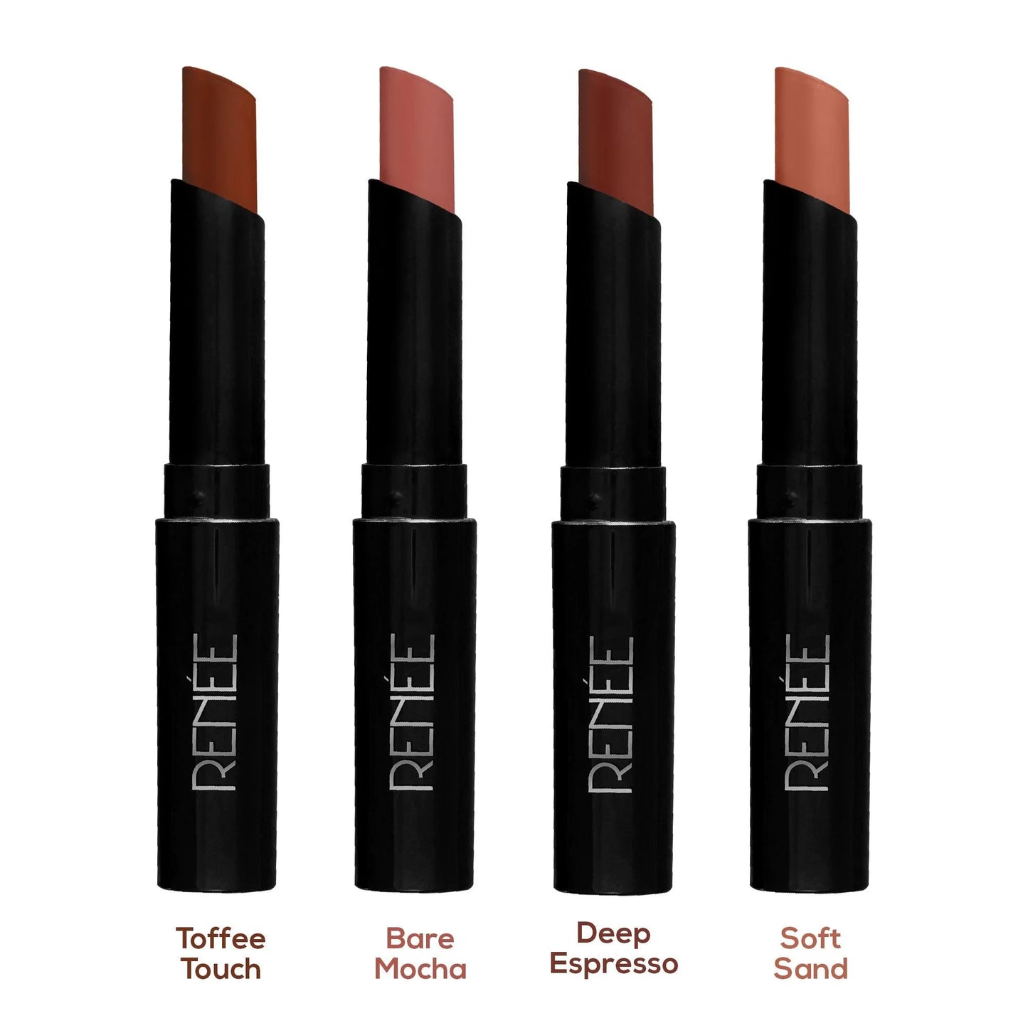 RENEE Very Matte Lipsticks - Long Lasting Weightless Velvety Formula, Pack of 4, 6.4g
